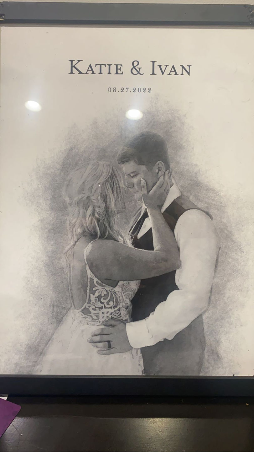 Customer photo review of Custom Newly Married Anniversary Wedding Couple Portrait