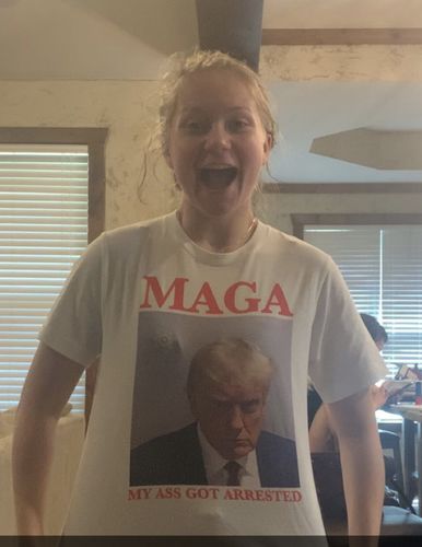 Customer photo review of MAGA My Ass Got Arrested (Trump Mugshot) Unisex t-shirt
