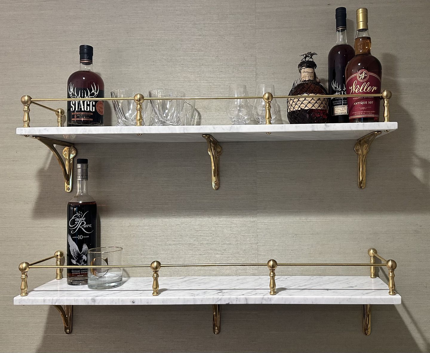Customer photo review of Ironbridge Polished Brass Shelf Brackets | 4.5/6/7/8/10"