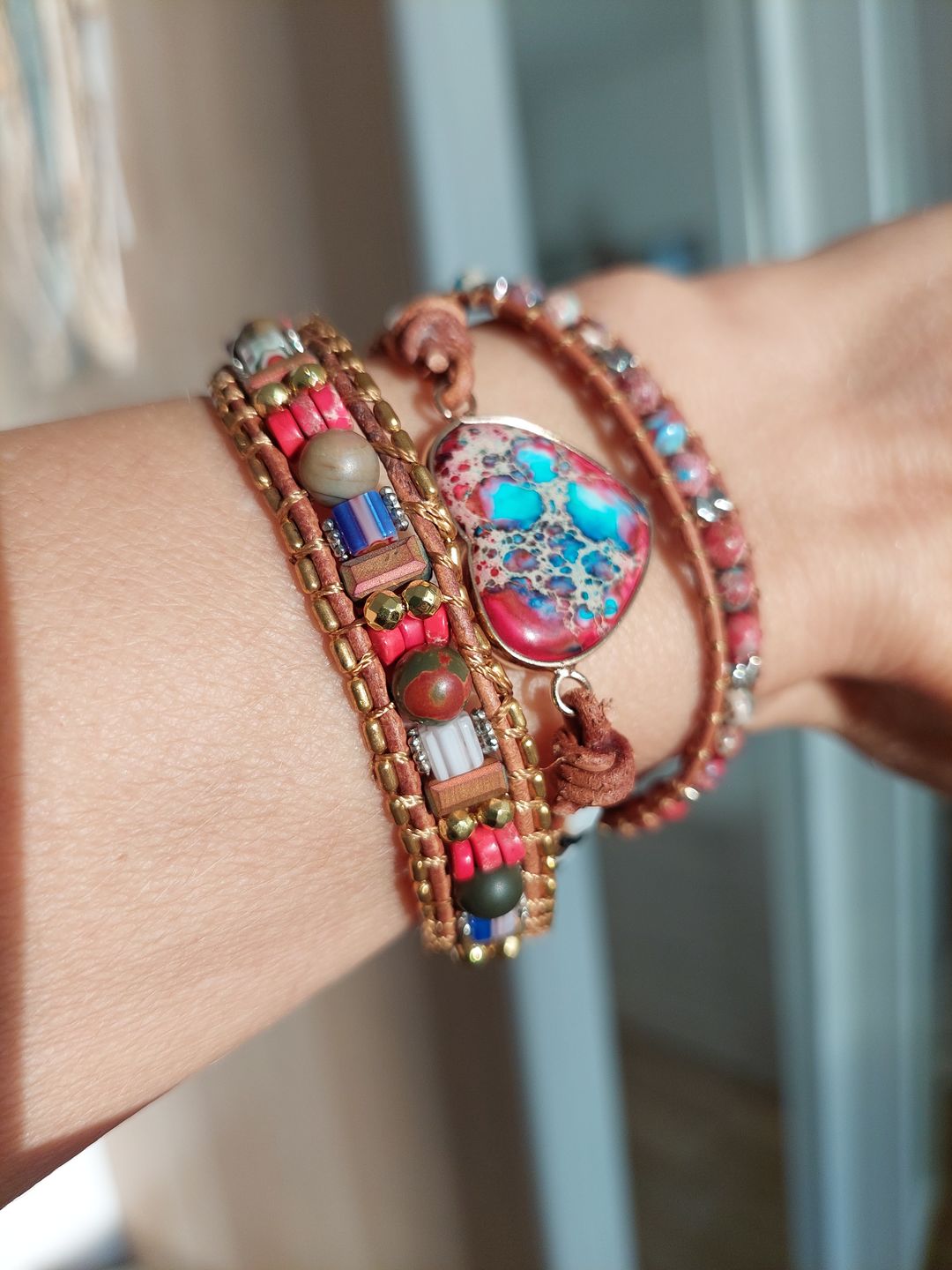 Customer photo review of Heilendes Jaspis Herz Wickelarmband | Boho | 100% Handgemacht