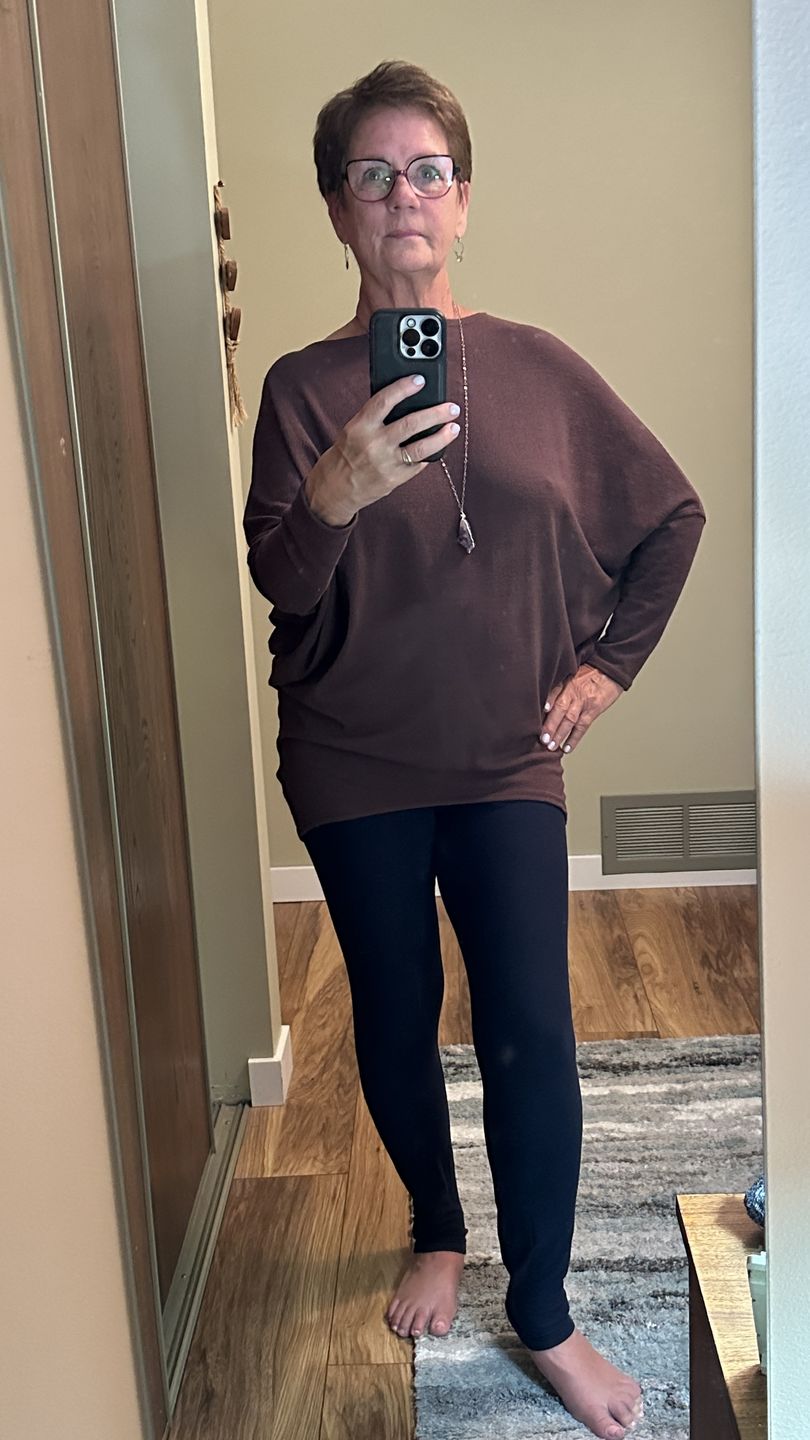 Customer photo review of Jolie All Day Slouch Top (Raisin)