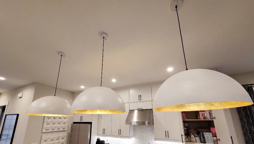 Customer photo review of Oversized Metal Dome Pendant Light
