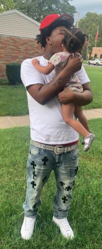 Customer photo review of Crossed Patched Denim (Blue Wash)