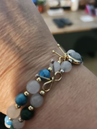 Customer photo review of Bracelet Détoxifiant en Apatite et Pierre de Lune | Or fin