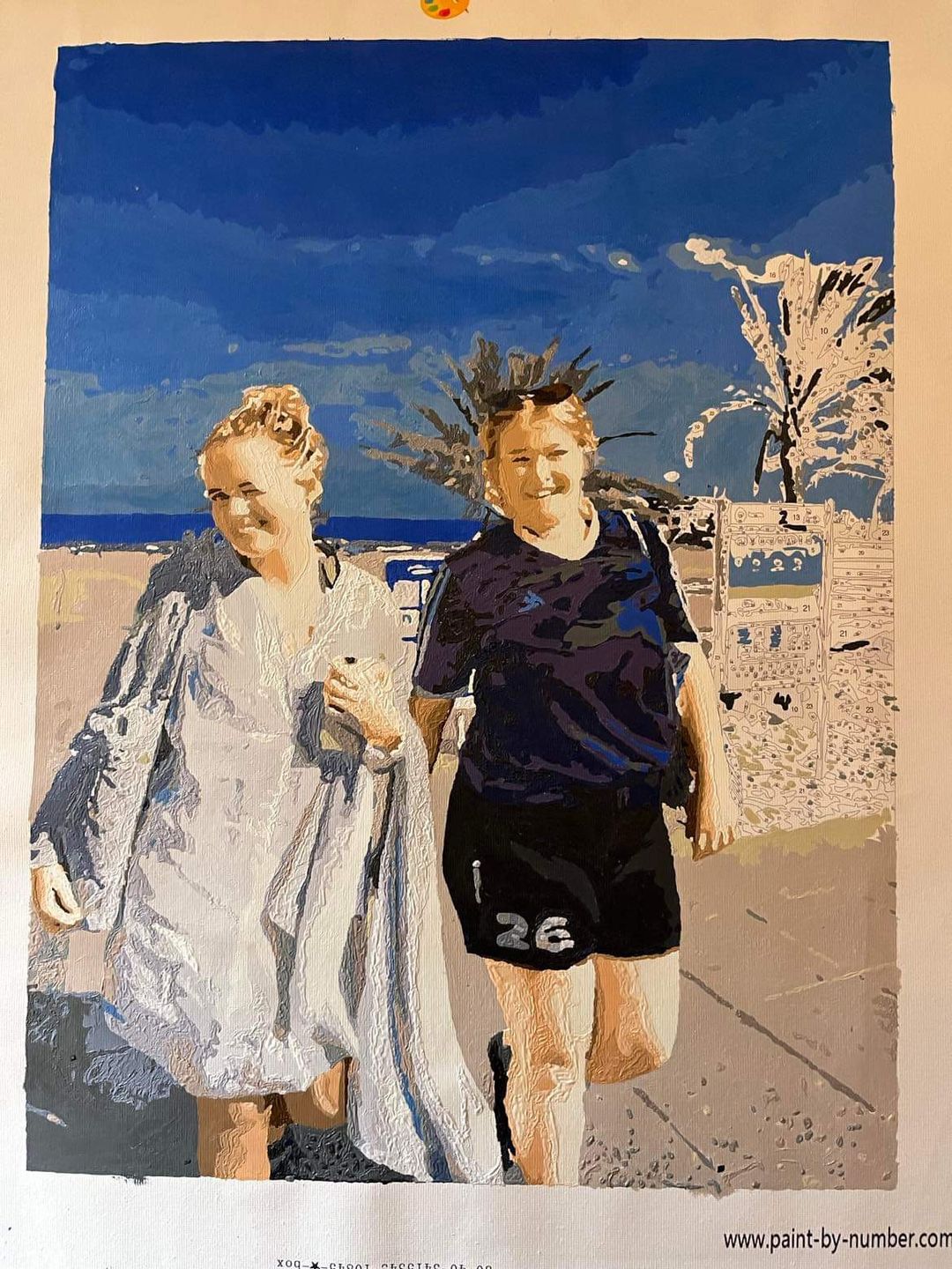 Customer photo review of Custom Couple Paint by Numbers | Just Upload Your Picture!