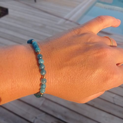 Customer photo review of BRACELET APATITE BLEU 6 mm