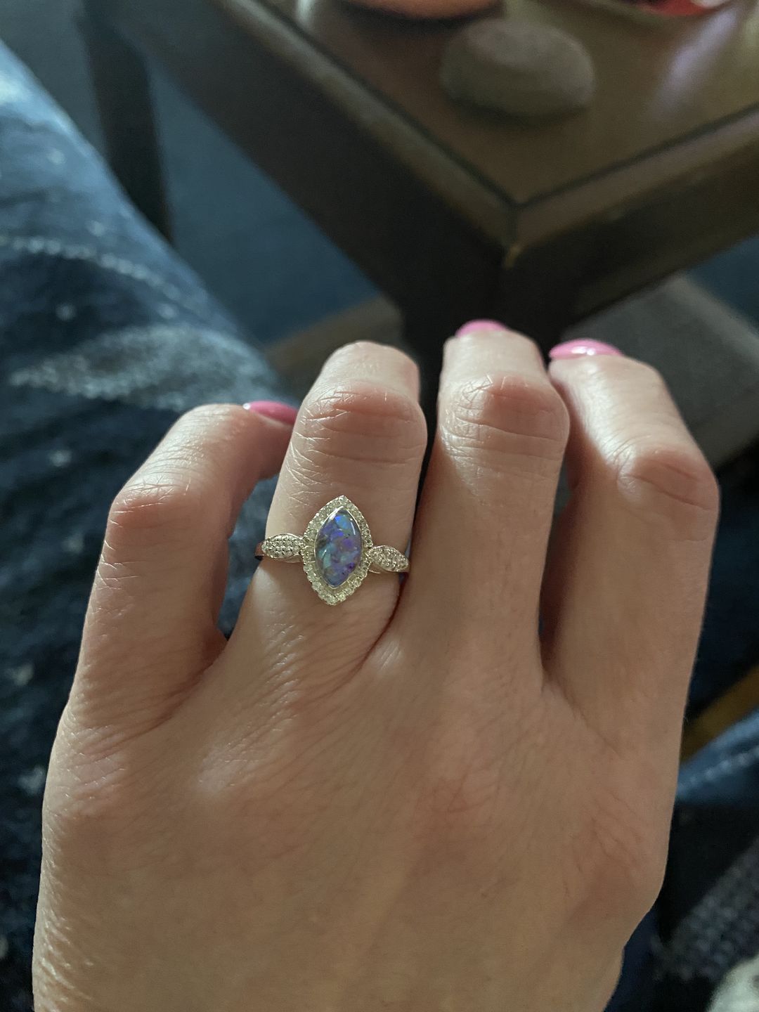 Customer photo review of Bedazzled Marquise Cremation Ring