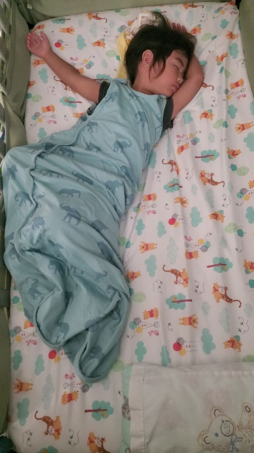 Customer photo review of Ecolino® Adjustable Toddler Sleep Bag, Organic Cotton, Universal Size: 2 - 4 Years, Elephant