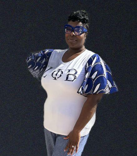 Customer photo review of Ankara Sleeve Top- SIZE UP