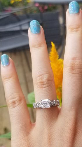 Customer photo review of Solitaire 1.2ct Princess CZ Ring in Sterling Silver
