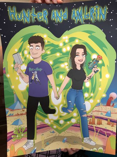 Customer photo review of 'Rick and Morty' Custom Portrait