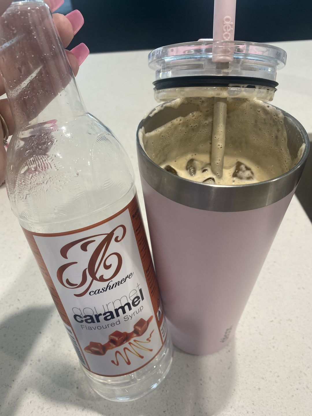 Customer photo review of Caramel Coffee Syrup