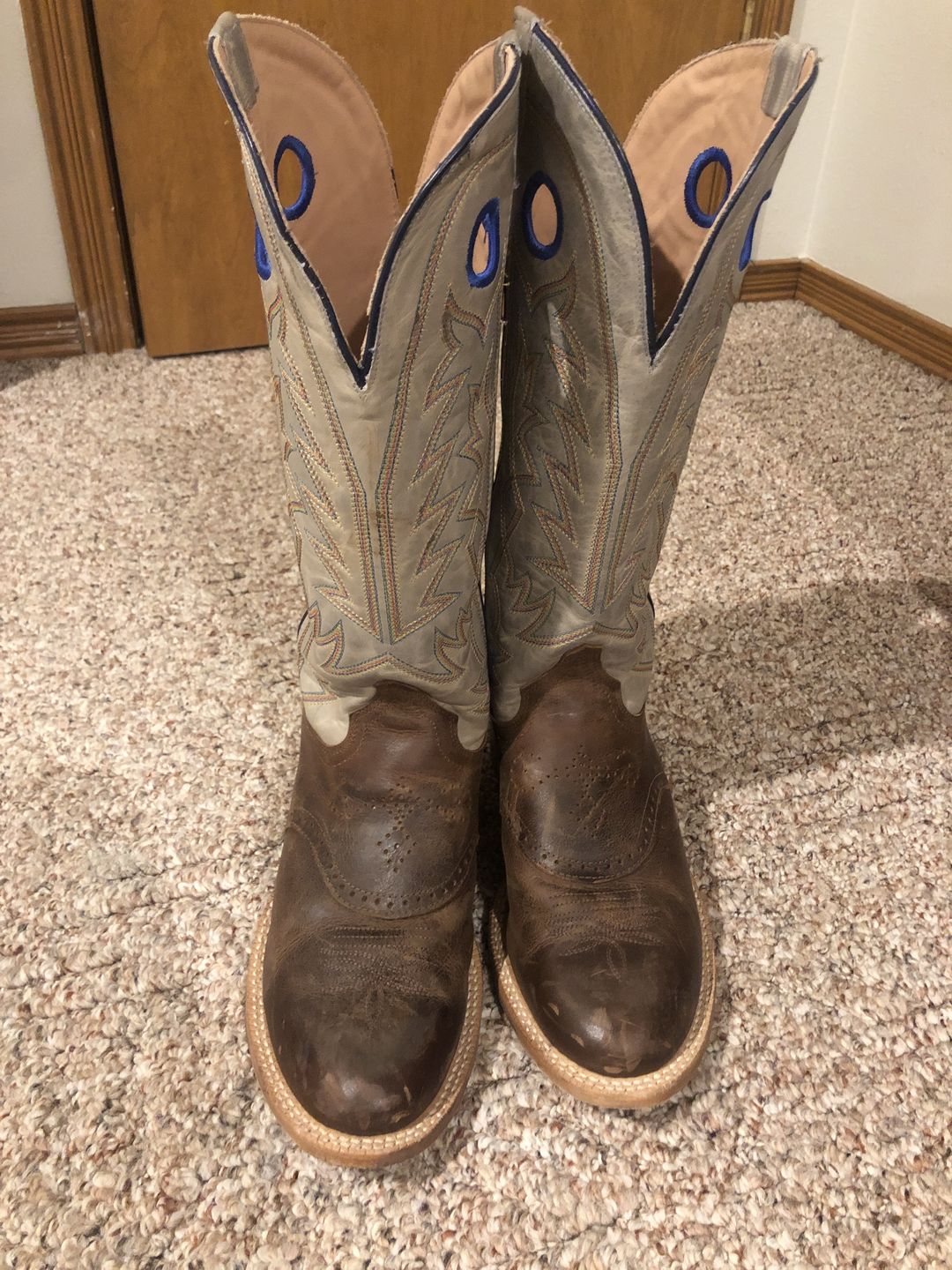 Customer photo review of Tony Lama® Men's Henley Buckaroo Stout Brown Western Boots SA2002