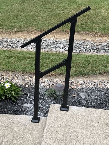 Customer photo review of Indoor/Outdoor Handrail Kit for Stairs 1 and 2 steps