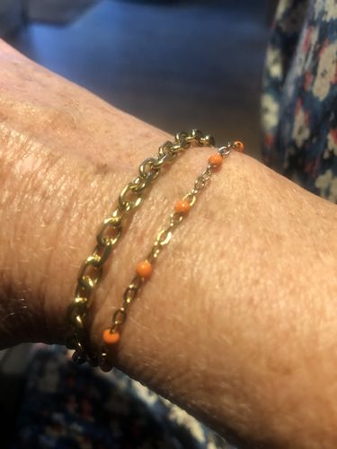 Customer photo review of Orange Beaded Bracelet