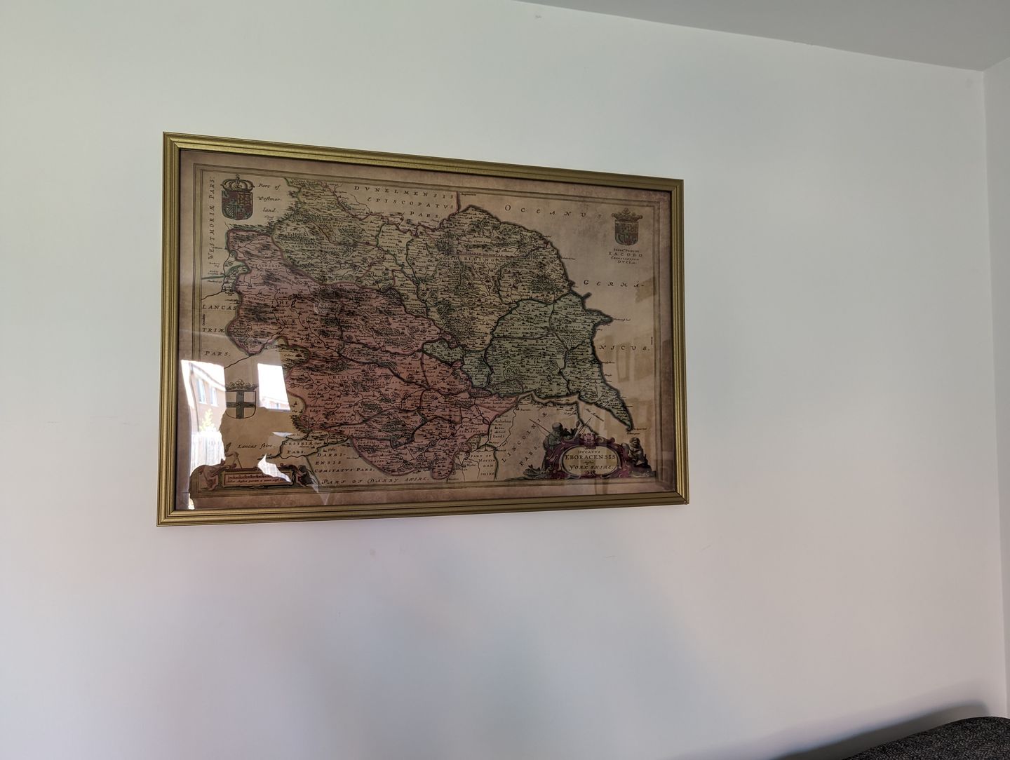 Customer photo review of Old Map of Yorkshire in 1654 by Joan Blaeu - York, Bradford, Sheffield, Leeds, Middlesbrough, Harrogate