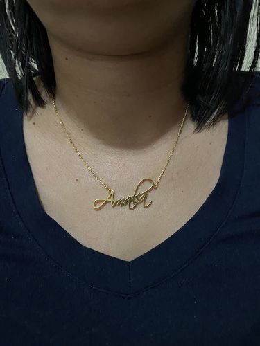 Customer photo review of DAINTY SCRIPT NAME NECKLACE