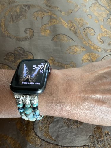 Customer photo review of Imperial Jasper Stretch Apple Watch Strap
