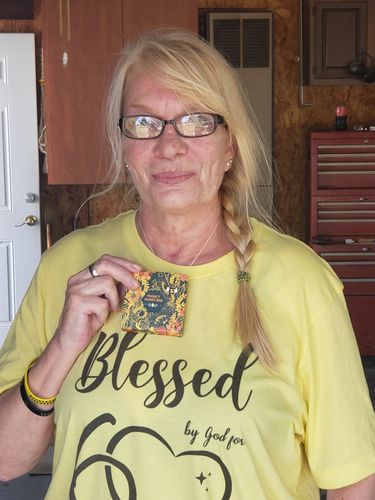 Customer photo review of Original Adopt a Bee Necklace
