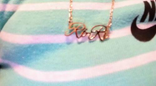 Customer photo review of DAINTY SCRIPT NAME NECKLACE