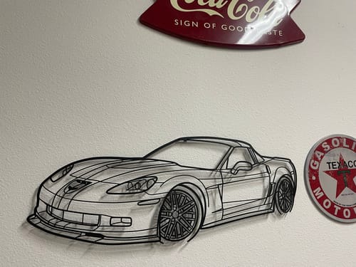 Customer photo review of Your Custom Car Silhouette Metal Wall Art