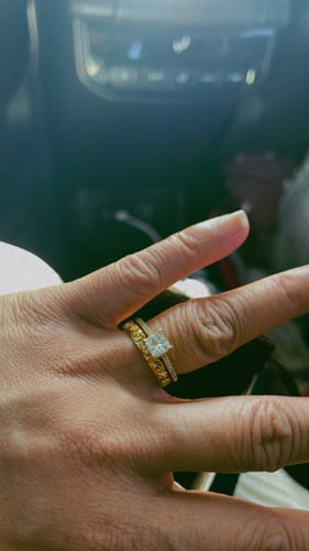 Customer photo review of Gold Filigree Wedding Ring Band