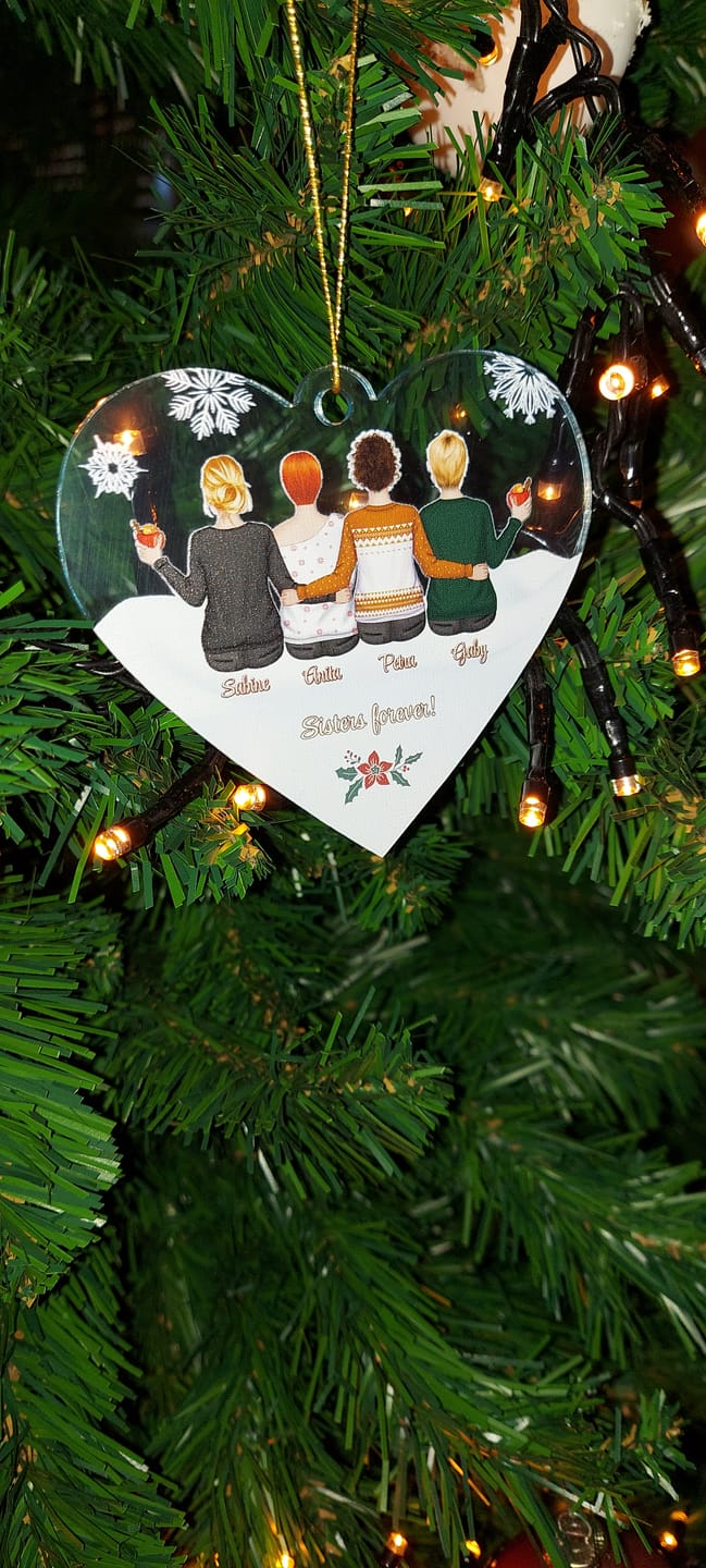 Customer photo review of Beste Schwestern - Familien-Acryl Ornament