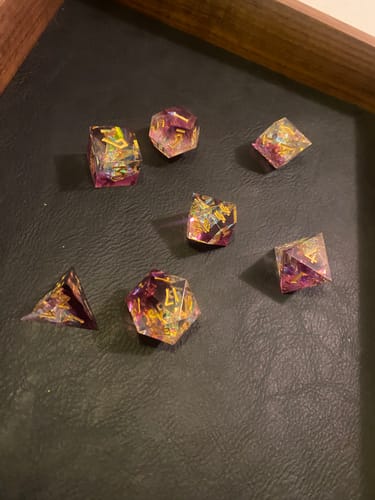 Customer photo review of Conjure Fey Sharp-Edged Resin Dice Set