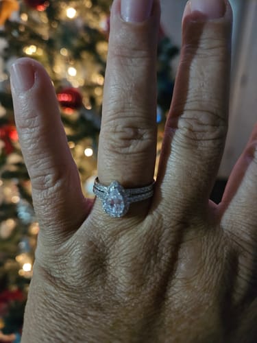 Customer photo review of The Elizabeth - Silver Wedding Ring Set
