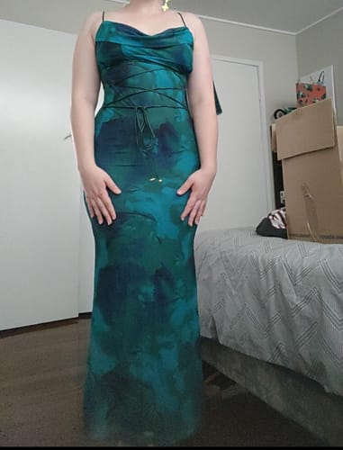 Customer photo review of Blossom Maxi Dress - Teal Green