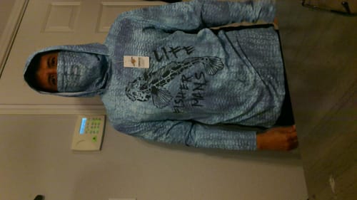 Customer photo review of UPF 50+ Long Sleeve Shirt with Hood and Facemask