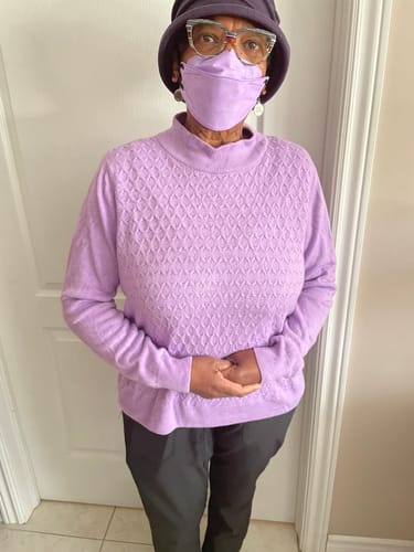 Customer photo review of KN95 Respirator Face Mask - Purple