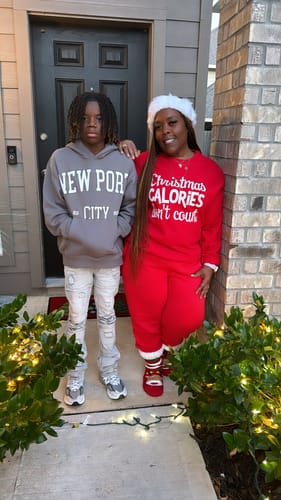 Customer photo review of Christmas Calories Don't Count Sweatshirt