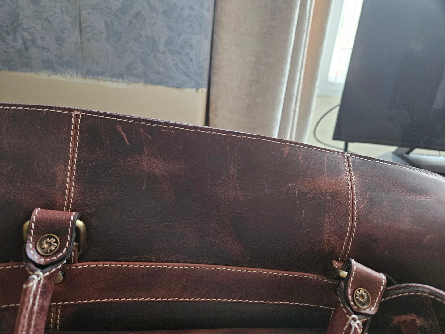 Customer photo review of The Voyager Duffle - Brown Full-Grain Distressed Leather Duffle Bag