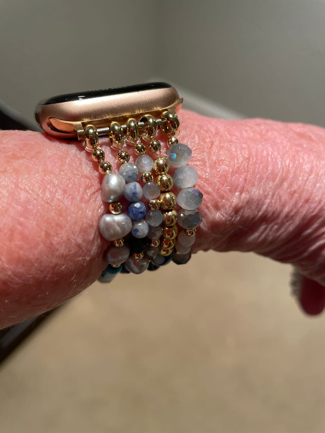 Customer photo review of Merry Filigree Stretch Apple Watch Strap