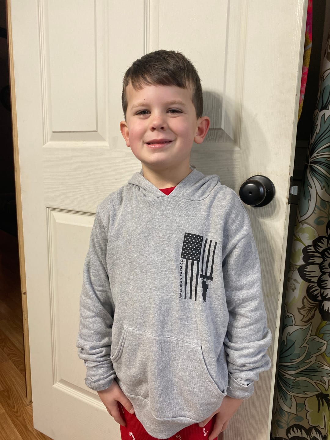 Customer photo review of Ash 'Harvest Flag' Hoodie - Toddler & Youth