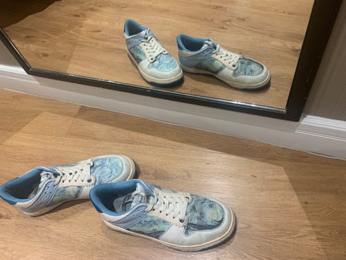 Customer photo review of Van Gogh Starry Night inspired sneakers