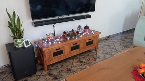 Customer photo review of Έπιπλο Τηλεόρασης TV Έπιπλο Μασίφ Ξύλο Ρουστίκ Μονάδα Πολυμέσων 1283913