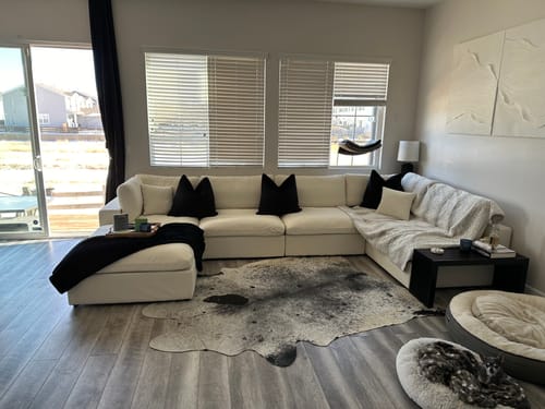 Customer photo review of SKY VELVET DELUXE PLUSH MODULAR 5 PIECE EXTENDED SECTIONAL