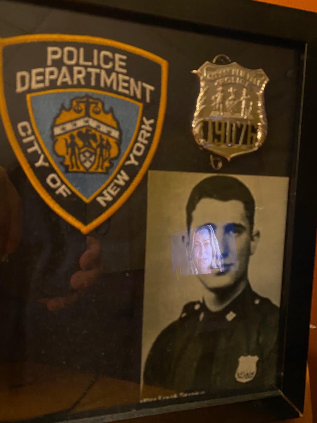 Customer photo review of NY New York Police Officer Badge Replica Movie Props *Customizable Badge Number*