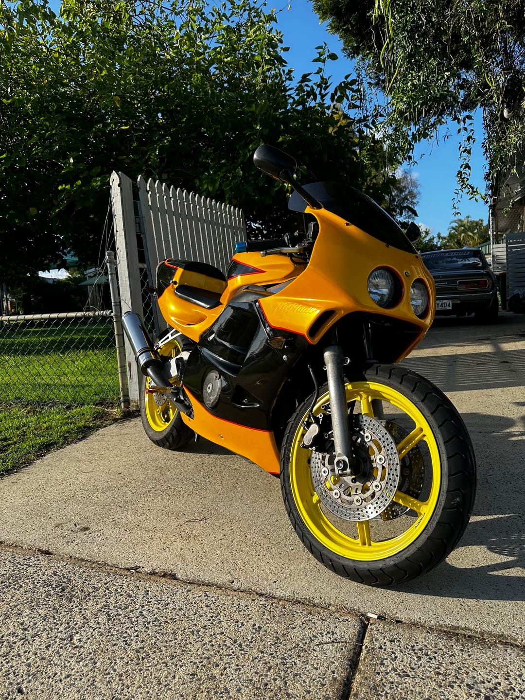 Customer photo review of Glossy Metallic Golden Yellow Vinyl Wrap
