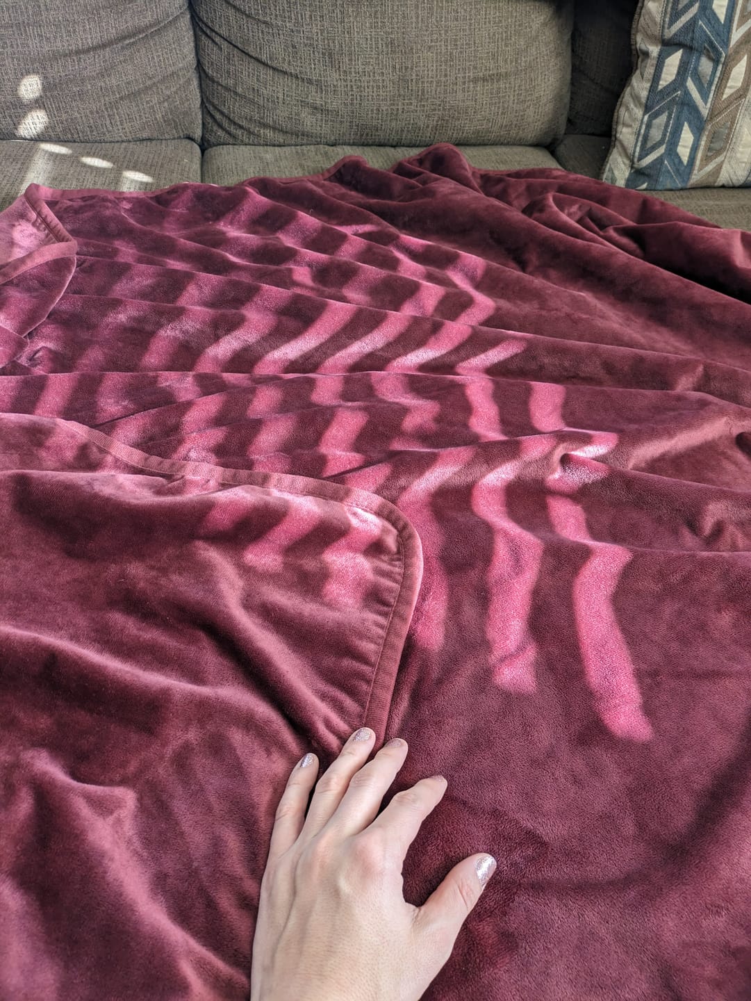 Customer photo review of Waterproof Splash Blanket™️ - Moon Blood Double Veluxe