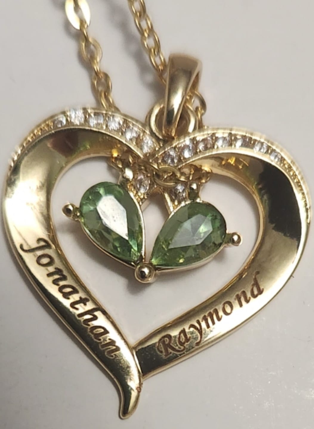 Customer photo review of Forever Love Birthstone & Diamond Heart Pendant Necklace
