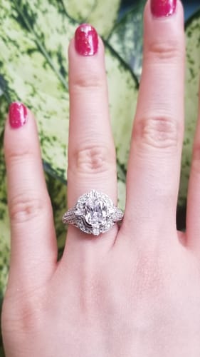 Customer photo review of Vintage Inspired Art Deco CZ Ring in Sterling Silver
