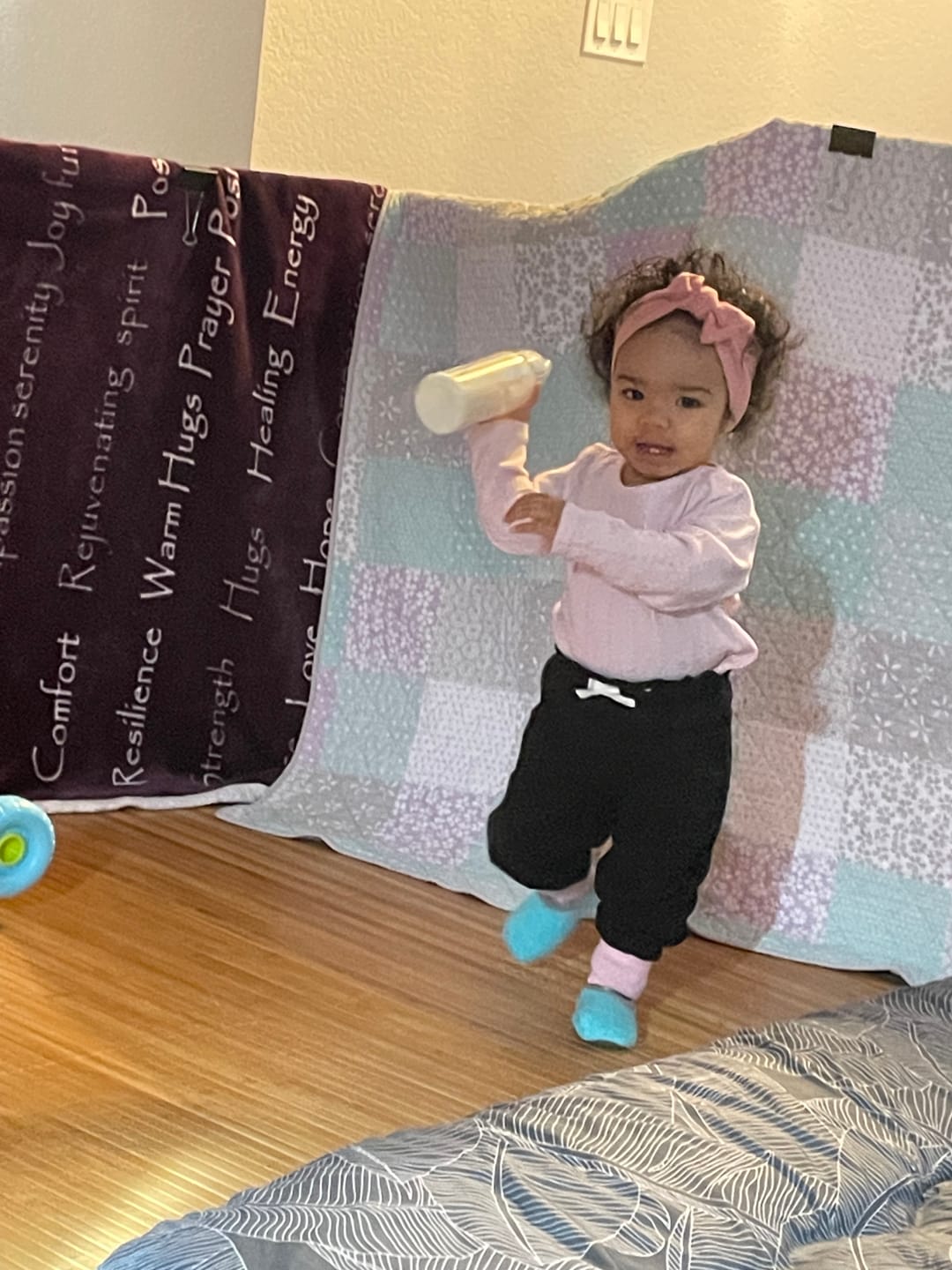 Customer photo review of Non-Slip Baby Socks | Three Amigos 3-Pack