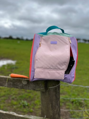 Customer photo review of Boot Bag - Lilac/Pink