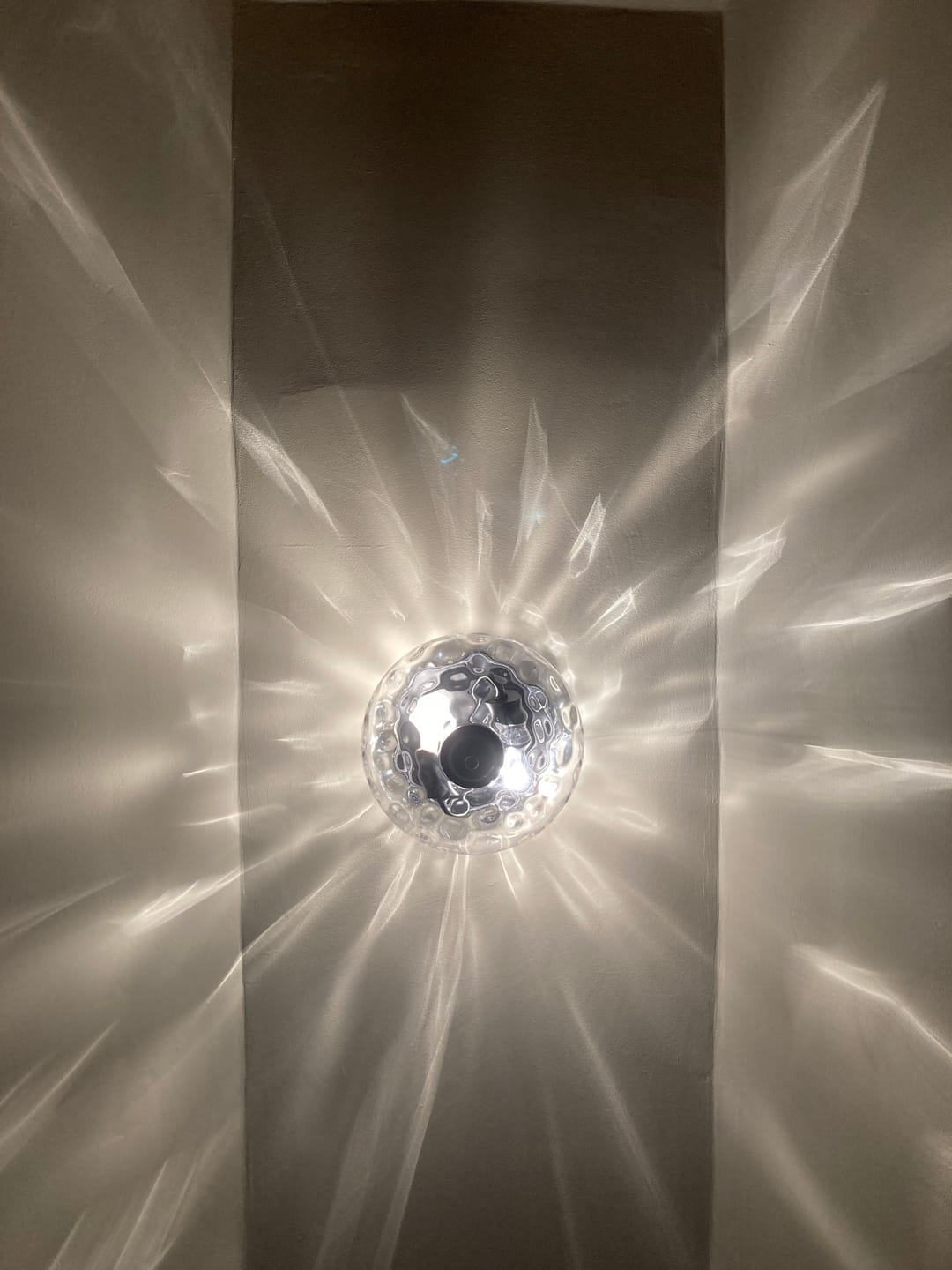 Customer photo review of 2-light Hammered Glass Flush Mount Ceiling Light