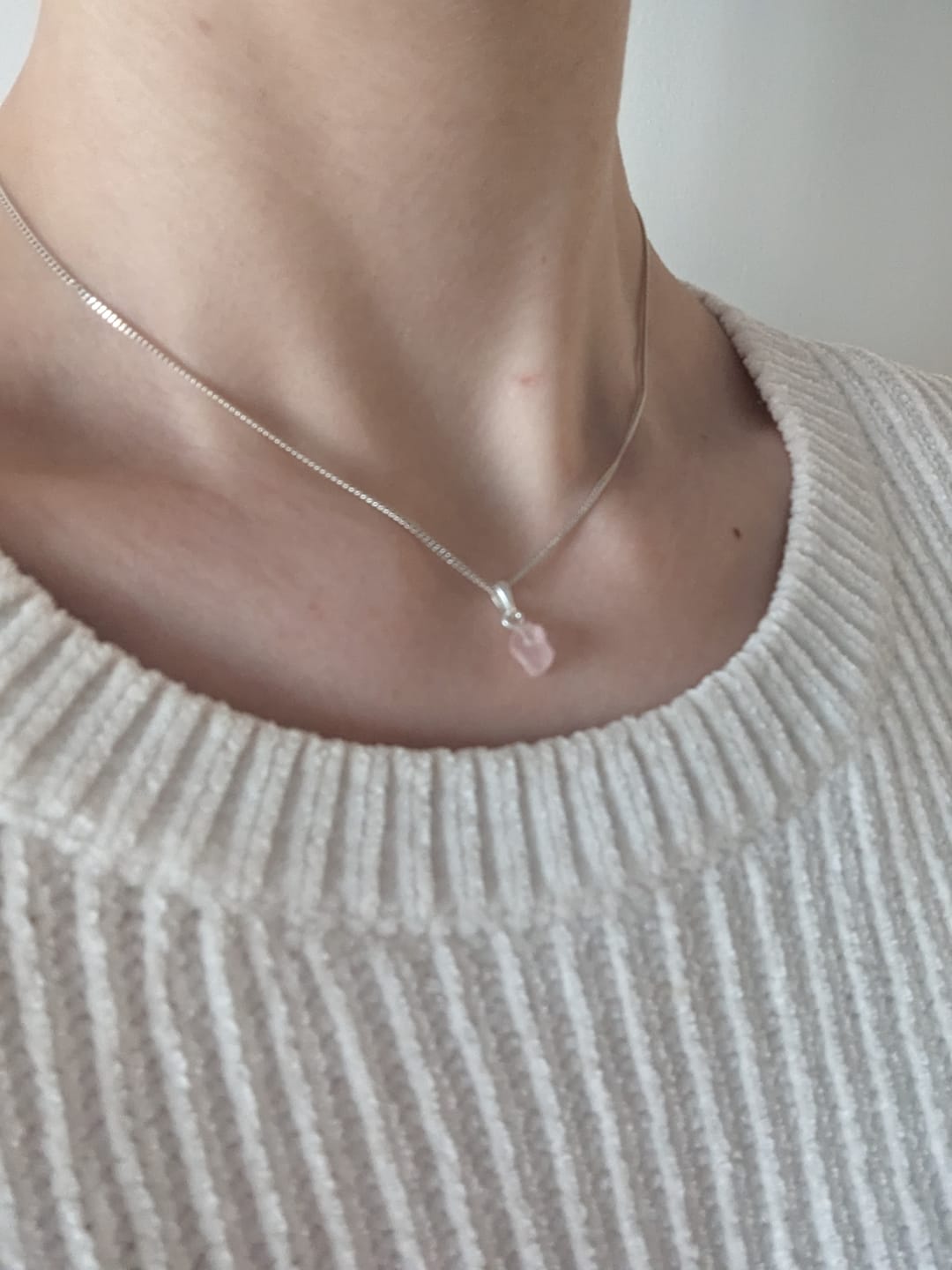 Customer photo review of Berlock Rå Mini Rosenkvarts Silver