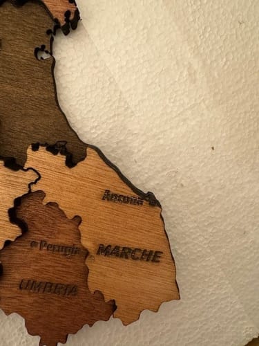 Customer photo review of Wooden 3D Italy Map, Wooden Wall Decor