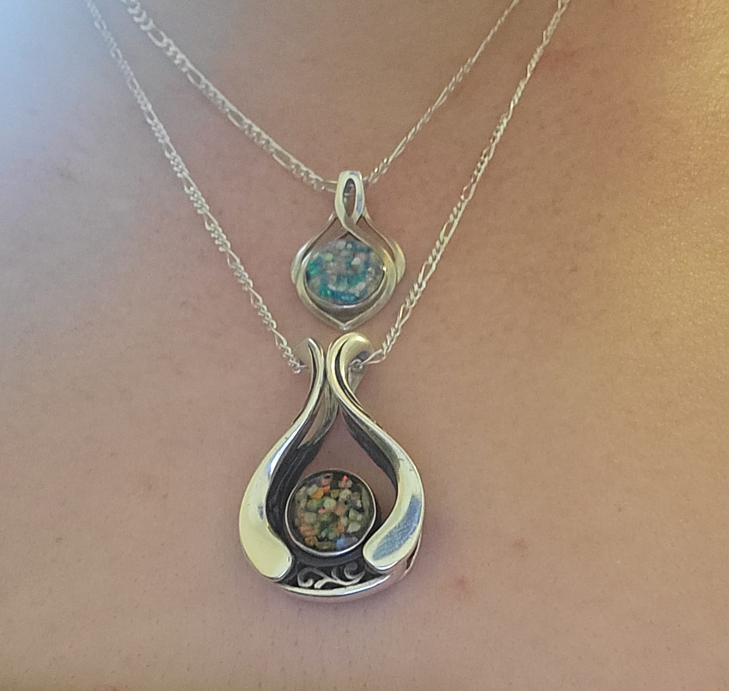 Customer photo review of Celtic Drop Cremation Pendant